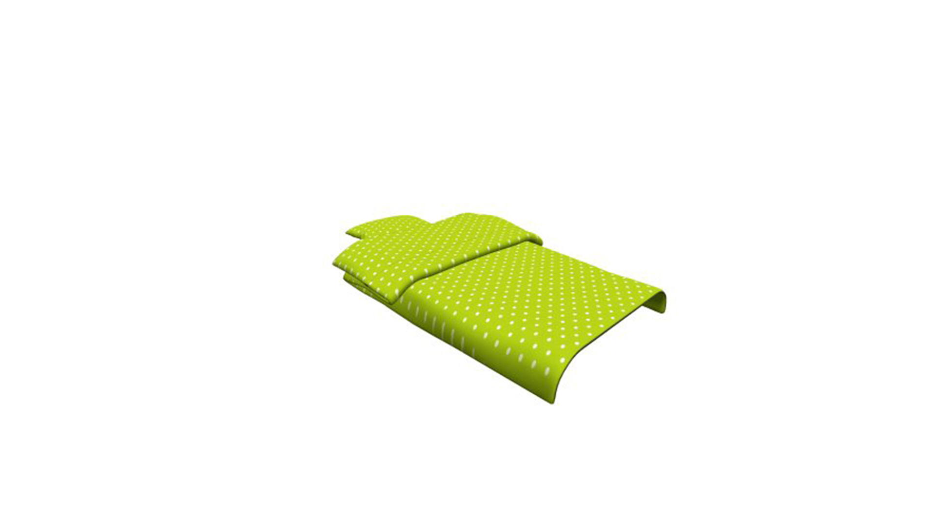 bedsheet 200x90 green polka dots