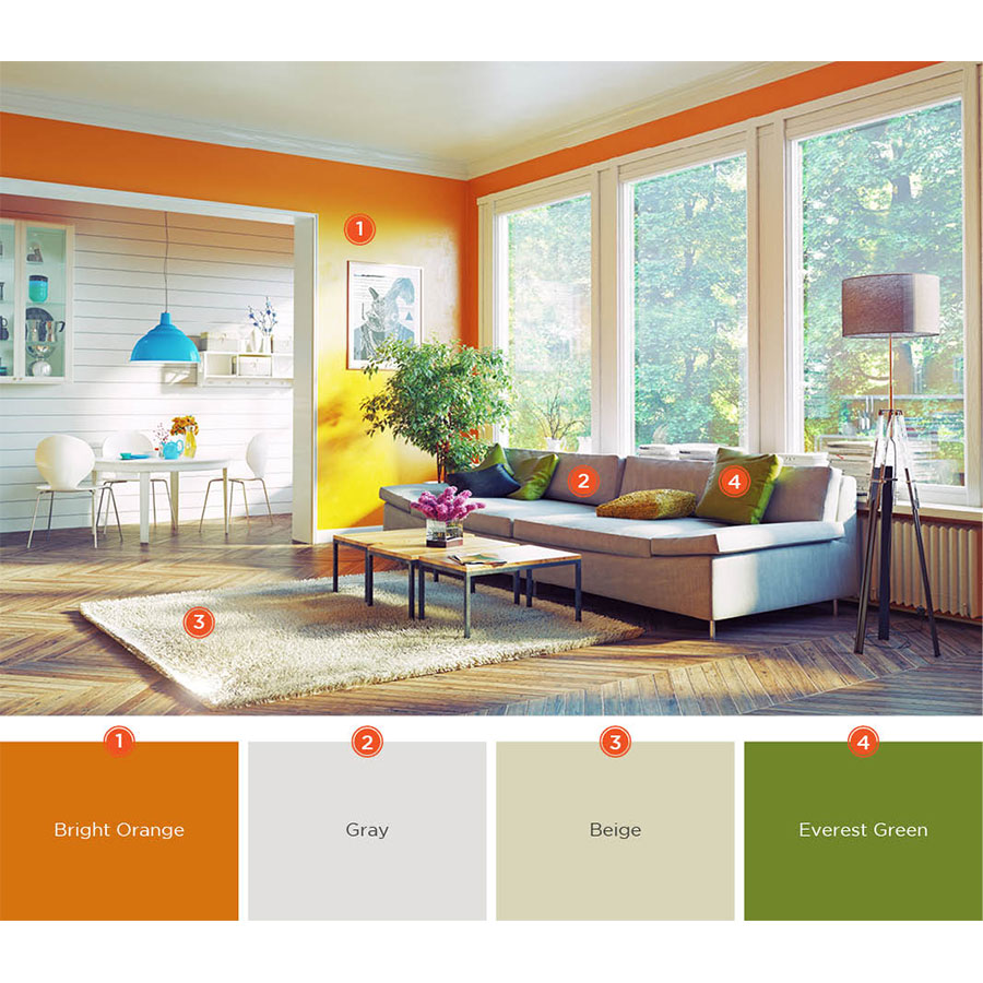 استفاده از رنگ های تابستانی در فضای اتاق نشیمن