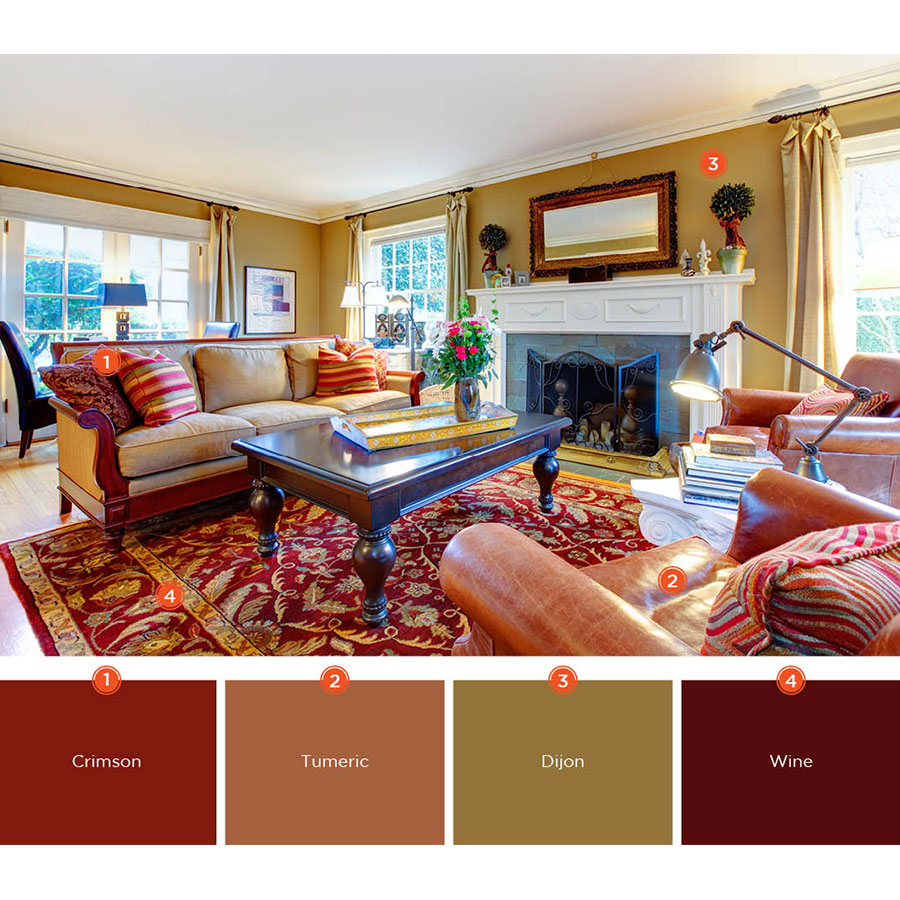 استفاده از رنگ های گرم در دکوراسیون و اتاق نشیمن