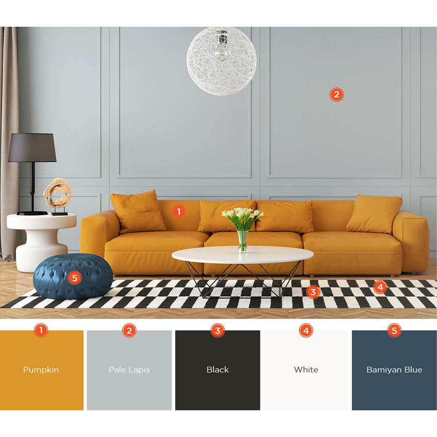 استفاده از رنگ های مدرن در دکوراسیون و چیدمان اتاق نشیمن