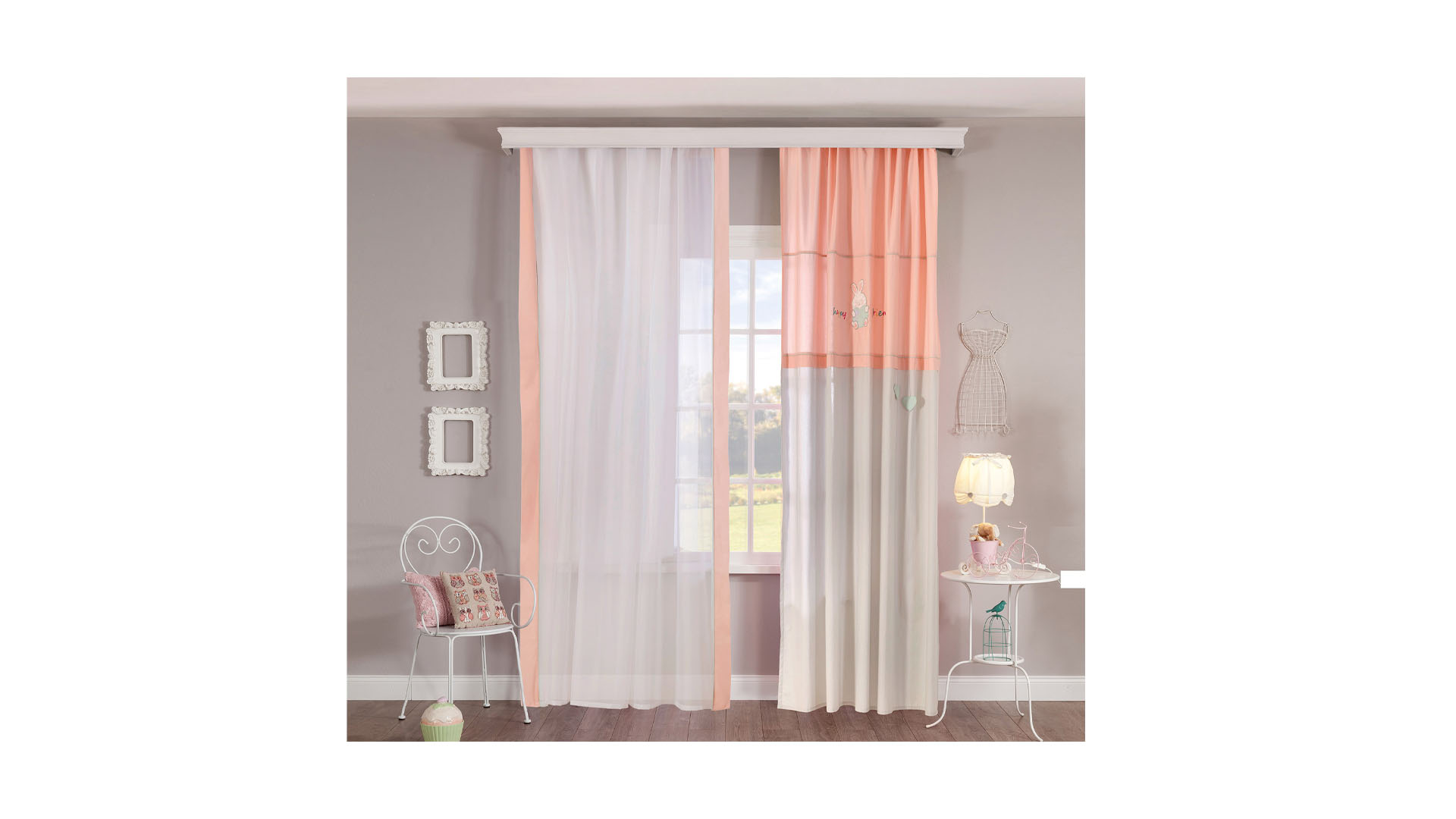 پرده حریر 260×150 بیبی گرل چیلک ( 21.05.5202.00 )