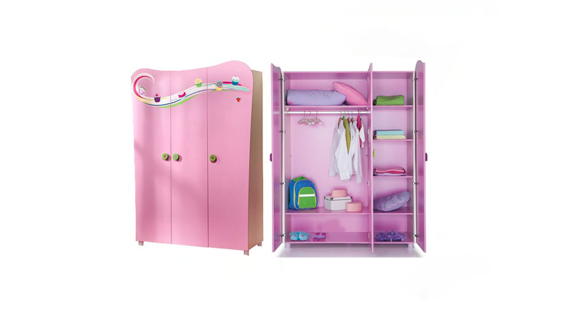 Üç kapılı dolap Cup cake