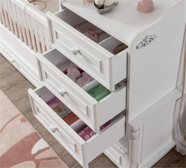 Romantic Convertible Baby Bed (80x180) Cm / تخت تبدیل شو 180*80 بی بی رومانتیک