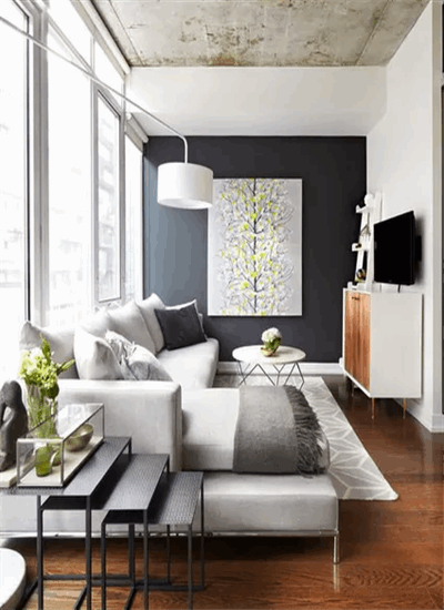 5 – نحوه چیدمان مبل و میز ناهارخوری در پذیرایی مستطیل شکل چگونه است؟