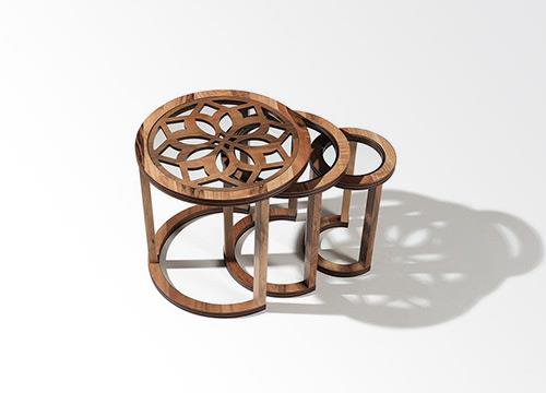 میز کنار مبل سه تکه رویال