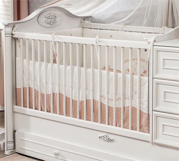 Romantic Convertible Baby Bed (80x180) Cm / تخت تبدیل شو 180*80 بی بی رومانتیک