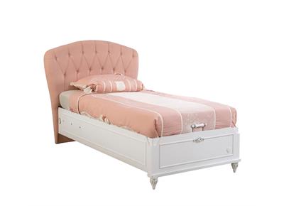 Romantic Fabric Headed Bed With base