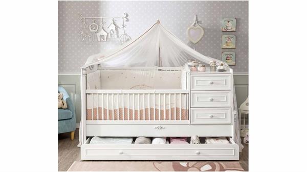 تخت تبدیلی نوزاد به نوجوان  180*80 بی بی رومانتیک