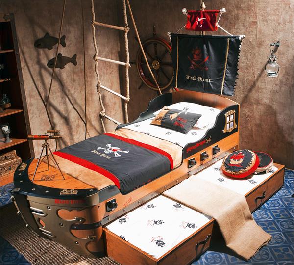 black pirate ship bed / تخت مدل کشتی بلک پایرت 2