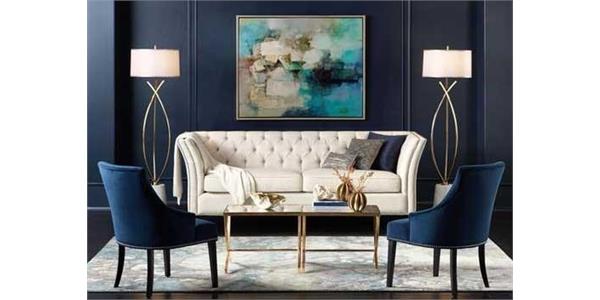 ترکیب رنگ آبی کلاسیک و قهوه ای